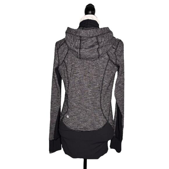Lululemon Daily Practice Jacket Coco Pique Black White Rose Gold Zipper Size 8 - Picture 6 of 14